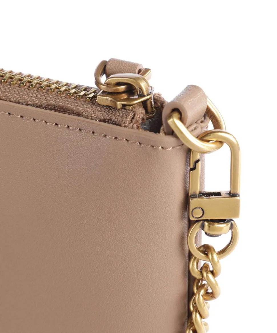 Flat Classic Umhängetasche fein genarbtes Rindsleder braun