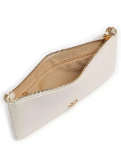 Flat Horizontal Schultertasche fein genarbtes Rindsleder elfenbein