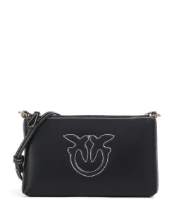 Flat Mini Umhängetasche fein genarbtes Kalbsleder schwarz