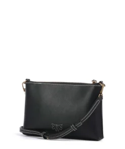 Flat Mini Umhängetasche fein genarbtes Kalbsleder schwarz