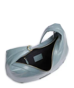 Flavia Schultertasche fein genarbtes Rindsleder hellblau