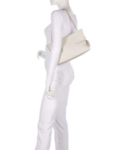 Fleet Street Schultertasche fein genarbtes Rindsleder elfenbein