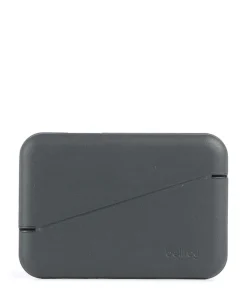 Flip Case RFID Kreditkartenetui recyceltes Polycarbonat, Leder, Kunststoff graugrün