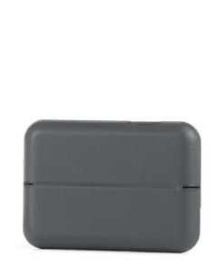 Flip Case RFID Kreditkartenetui recyceltes Polycarbonat, Leder, Kunststoff graugrün