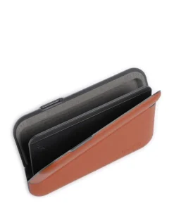 Flip Case RFID Kreditkartenetui recyceltes Polycarbonat, Leder, Kunststoff terrakotta