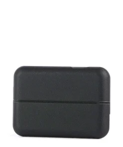 Flip Case RFID Kreditkartenetui recyceltes Polycarbonat, Leder, Kunststoff schwarz