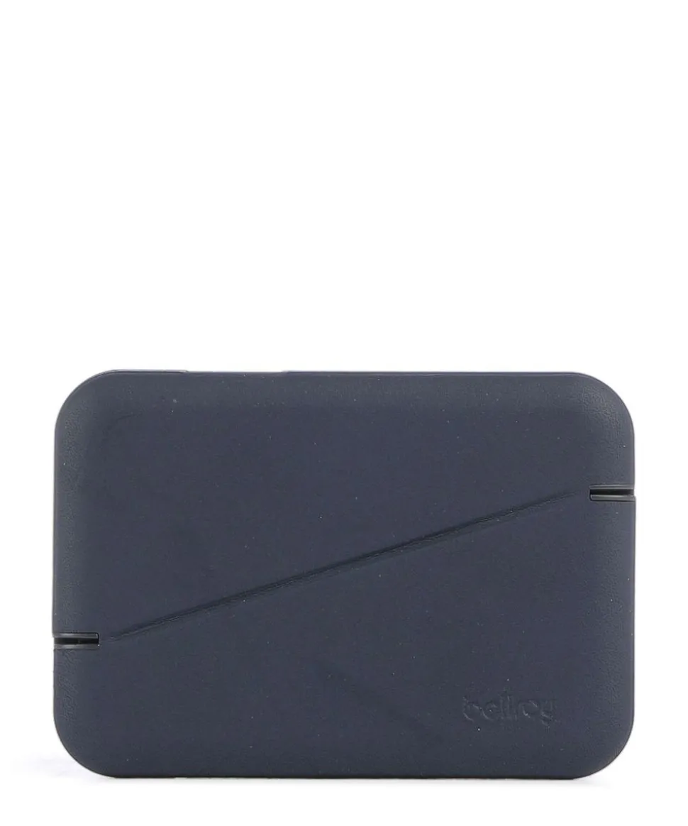 Flip Case RFID Kreditkartenetui recyceltes Polycarbonat, Leder, Kunststoff dunkelblau