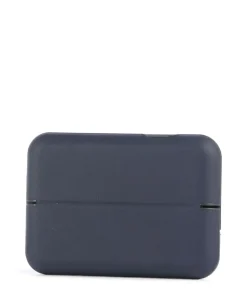 Flip Case RFID Kreditkartenetui recyceltes Polycarbonat, Leder, Kunststoff dunkelblau