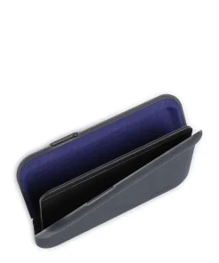 Flip Case RFID Kreditkartenetui recyceltes Polycarbonat, Leder, Kunststoff dunkelblau