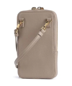 Flor Handytasche genarbtes Leder taupe