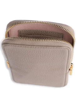 Flor Handytasche genarbtes Leder taupe