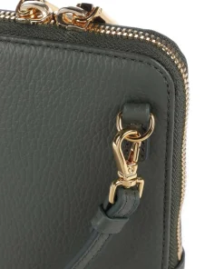 Flor Handytasche genarbtes Leder dunkelgrün