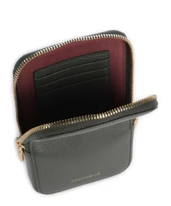 Flor Handytasche genarbtes Leder dunkelgrün