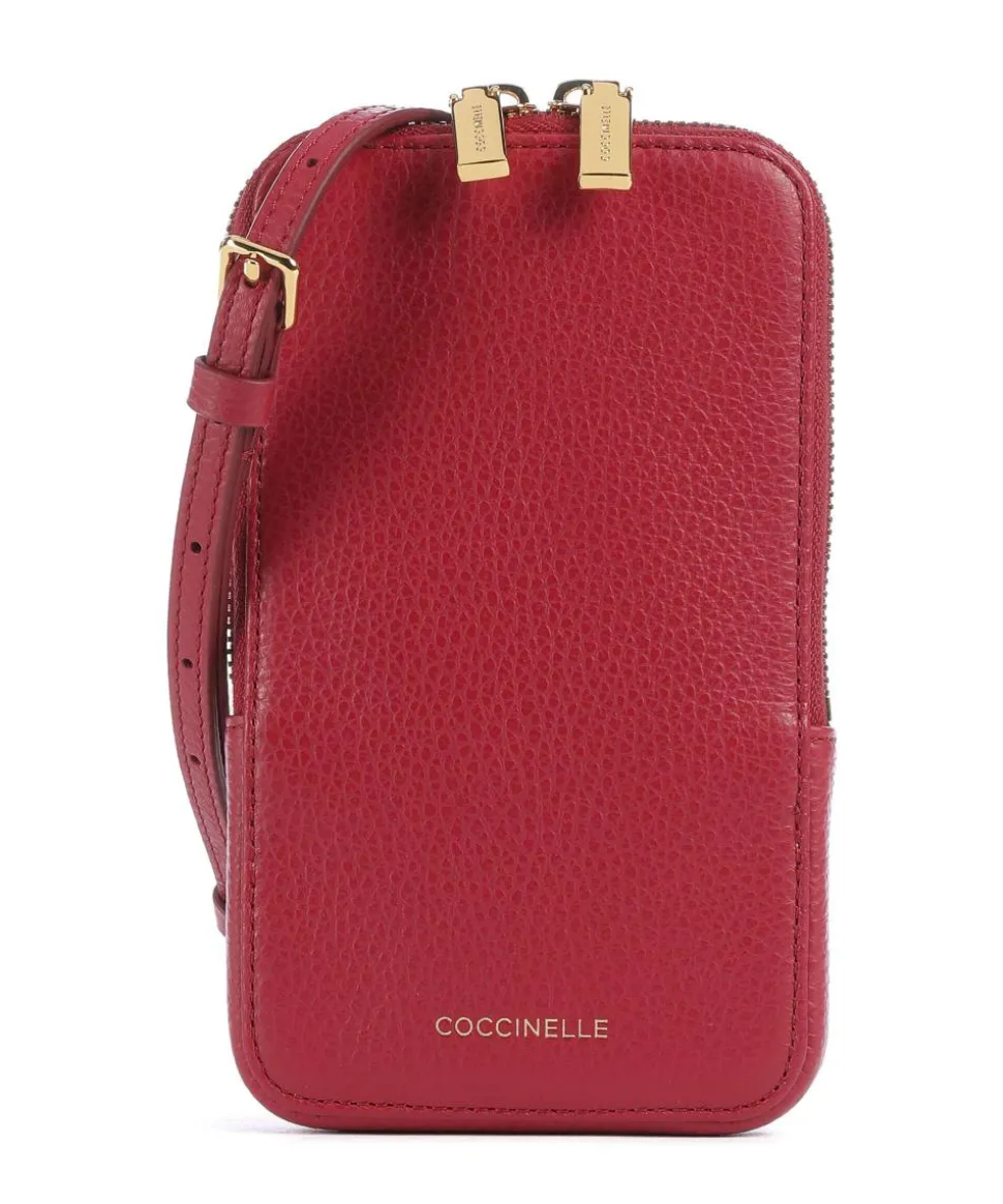 Flor Handytasche genarbtes Leder rot