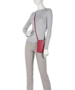 Flor Handytasche genarbtes Leder rot