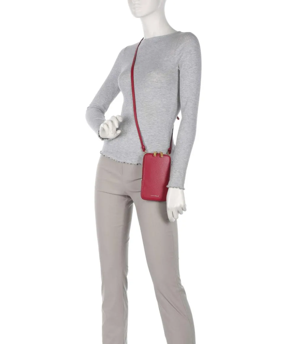 Flor Handytasche genarbtes Leder rot