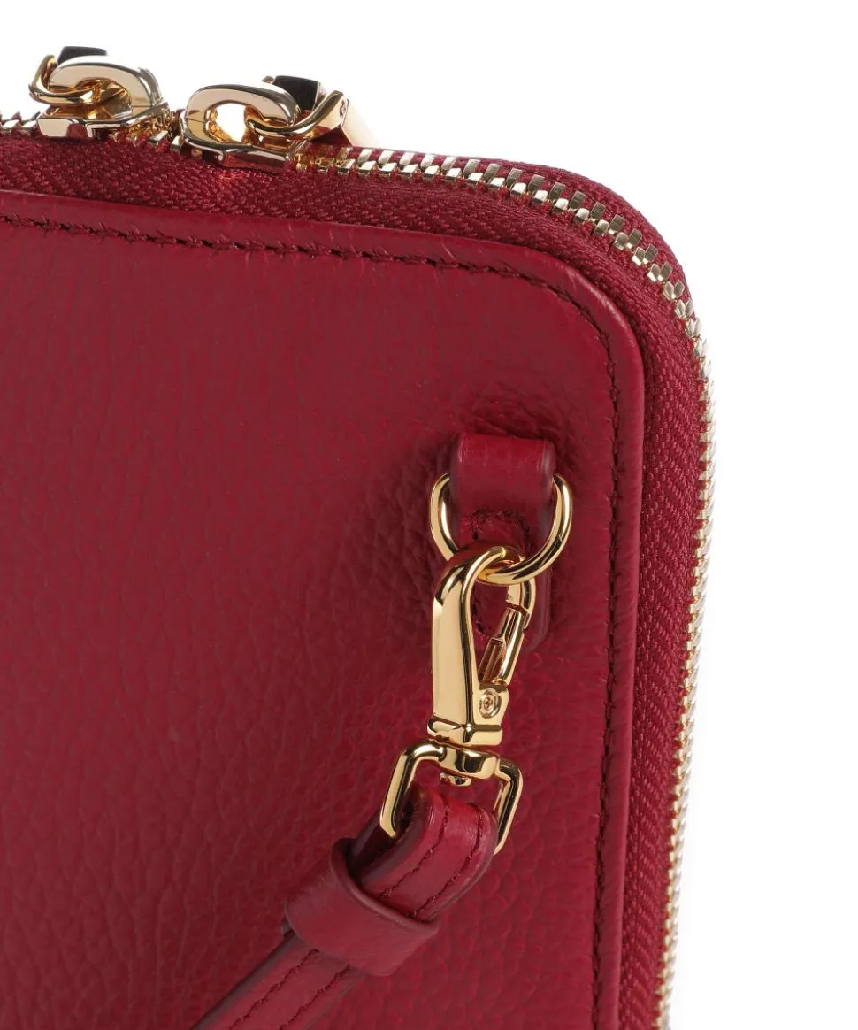 Flor Handytasche genarbtes Leder rot