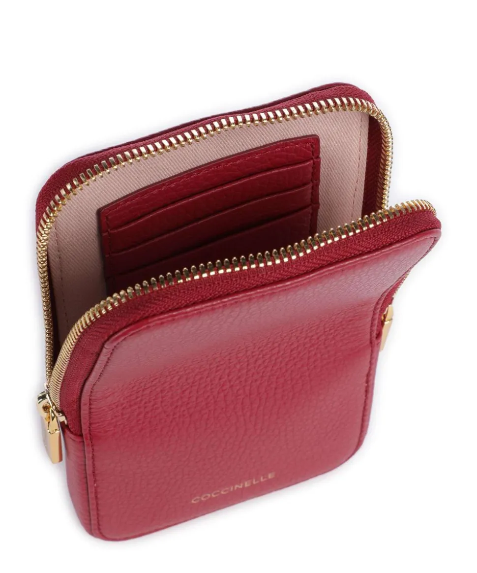 Flor Handytasche genarbtes Leder rot