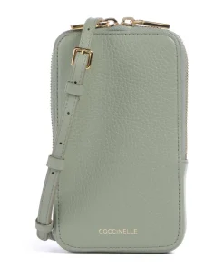 Flor Handytasche genarbtes Leder graugrün