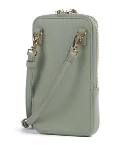 Flor Handytasche genarbtes Leder graugrün