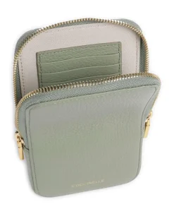 Flor Handytasche genarbtes Leder graugrün