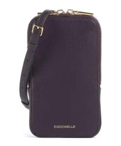 Flor Handytasche genarbtes Leder pflaume