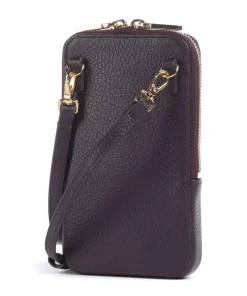 Flor Handytasche genarbtes Leder pflaume