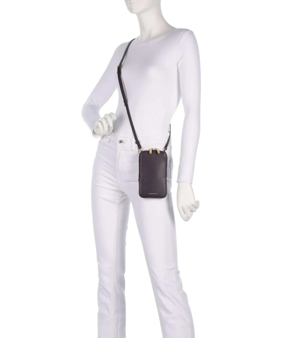 Flor Handytasche genarbtes Leder pflaume