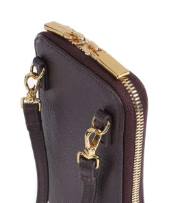 Flor Handytasche genarbtes Leder pflaume