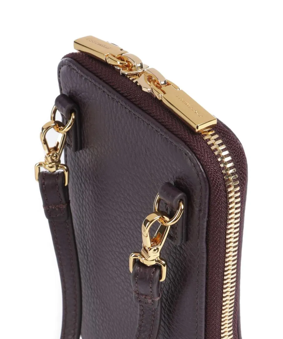 Flor Handytasche genarbtes Leder pflaume