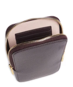 Flor Handytasche genarbtes Leder pflaume