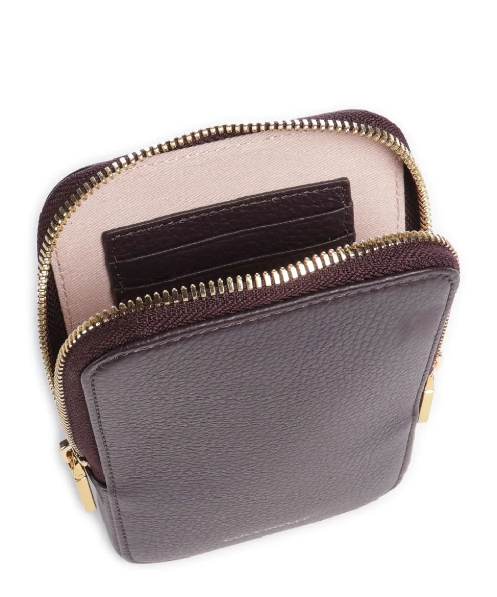 Flor Handytasche genarbtes Leder pflaume