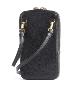 Flor Handytasche genarbtes Leder schwarz