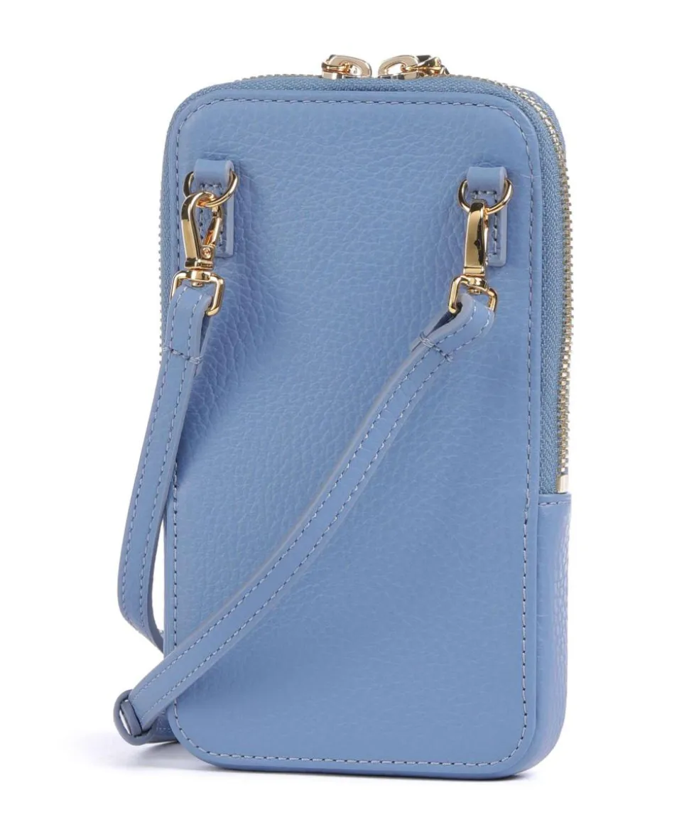 Flor Handytasche genarbtes Leder blau