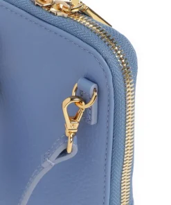 Flor Handytasche genarbtes Leder blau