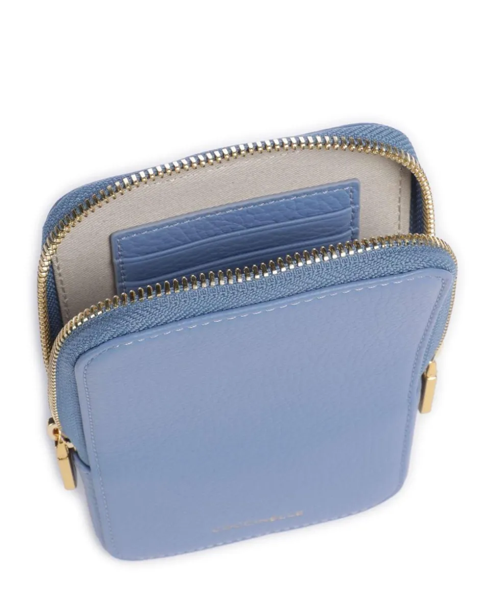 Flor Handytasche genarbtes Leder blau
