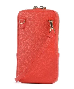Flor Handytasche genarbtes Leder orange