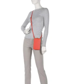 Flor Handytasche genarbtes Leder orange