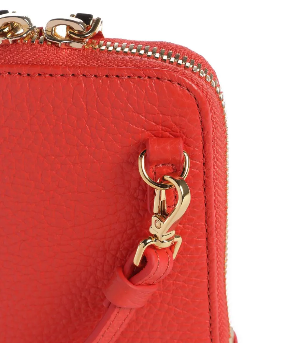 Flor Handytasche genarbtes Leder orange