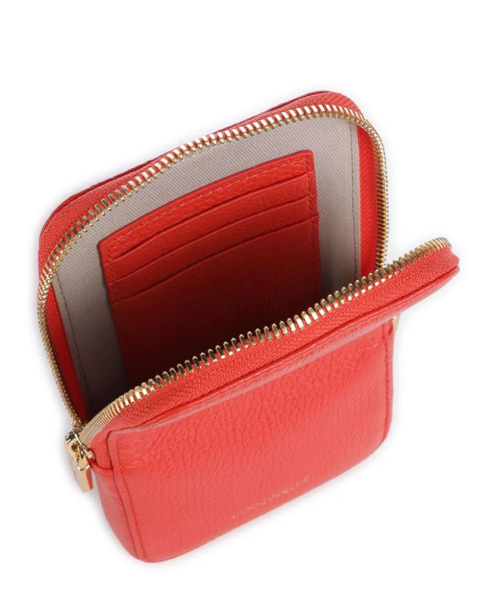 Flor Handytasche genarbtes Leder orange