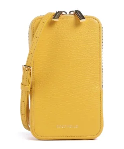 Flor Handytasche genarbtes Leder senfgelb