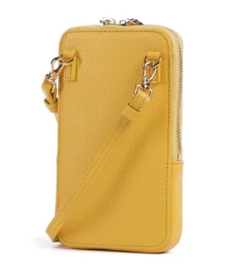 Flor Handytasche genarbtes Leder senfgelb