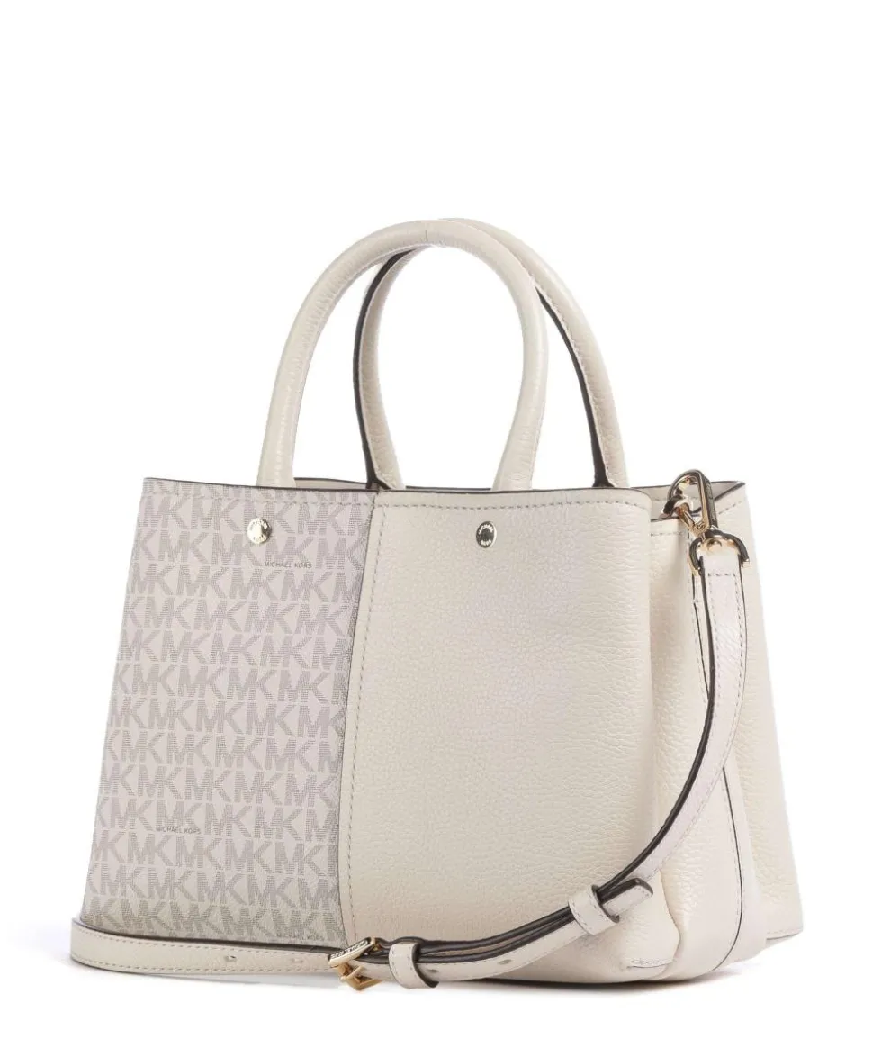 Flora Medium Handtasche Lederimitat creme