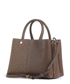 Flora Medium Handtasche Lederimitat dunkelbraun