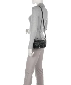 Florence Helena Umhängetasche fein genarbtes Leder schwarz