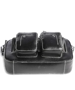 Florence Helena Umhängetasche fein genarbtes Leder schwarz