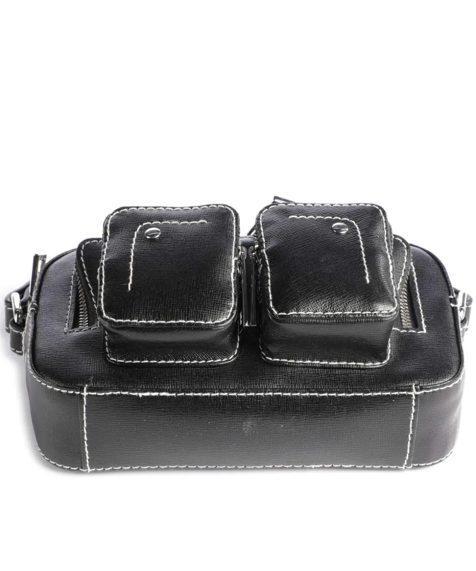 Florence Helena Umhängetasche fein genarbtes Leder schwarz