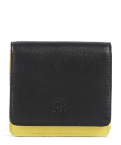 Flores RFID Geldbörse fein genarbtes Kalbsleder schwarz/gelb