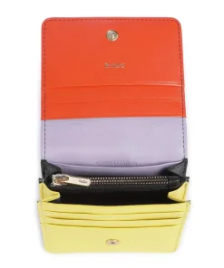 Flores RFID Geldbörse fein genarbtes Kalbsleder schwarz/gelb