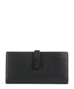 Flow Geldbörse fein genarbtes Leder schwarz